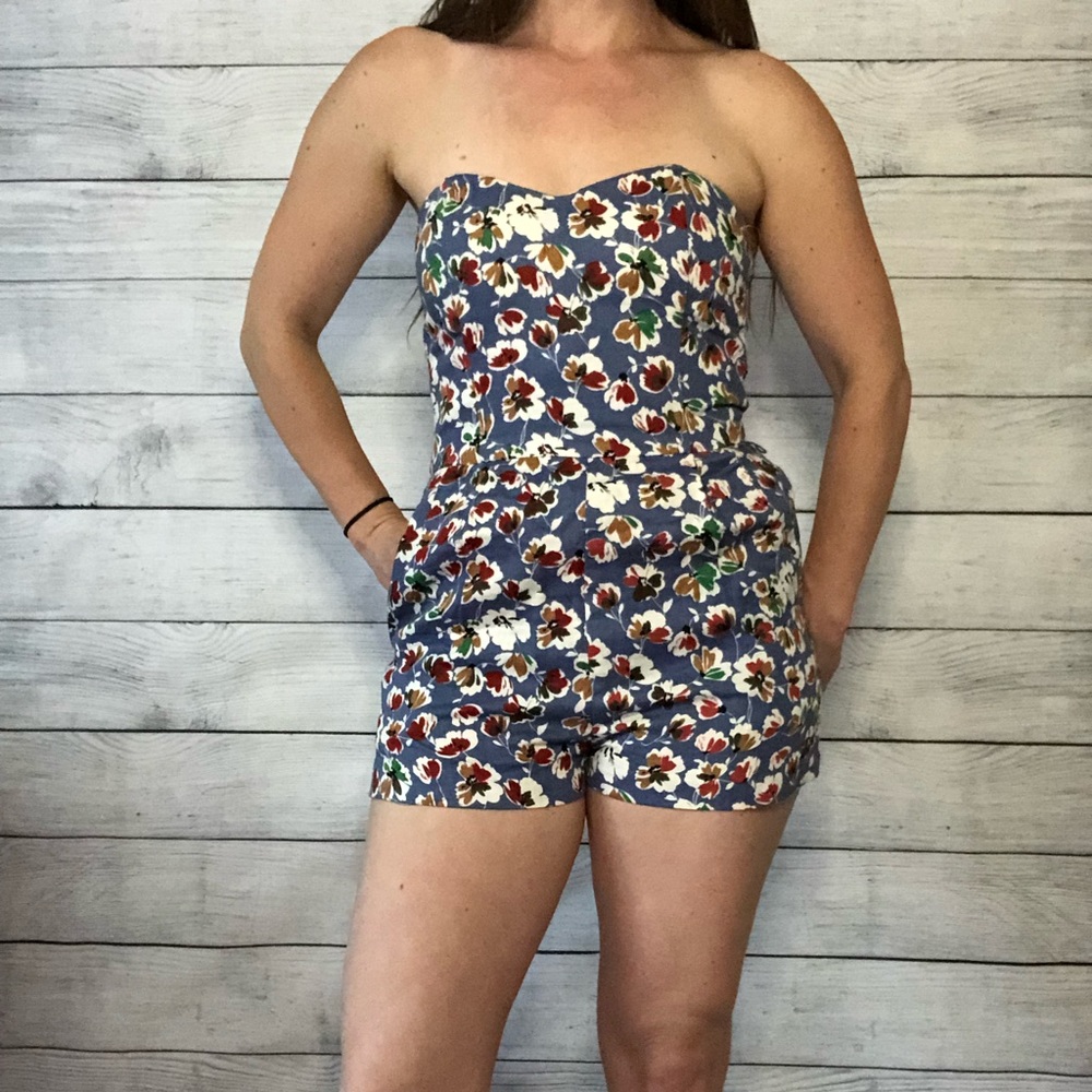 Floral Printed Romper with removable halter strap